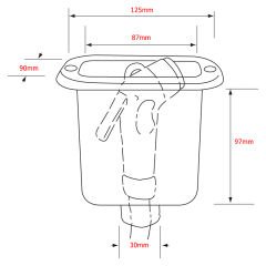 NUOVA RADE DİKDÖRTGEN KAPAKLI DUŞ YUVASI